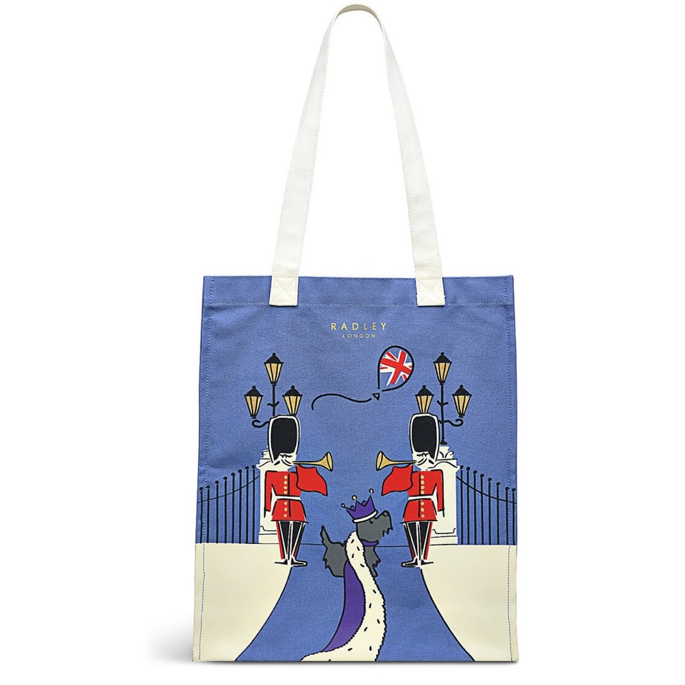 Radley London King Charles III Coronation Blue Canvas Tote Bag NWT